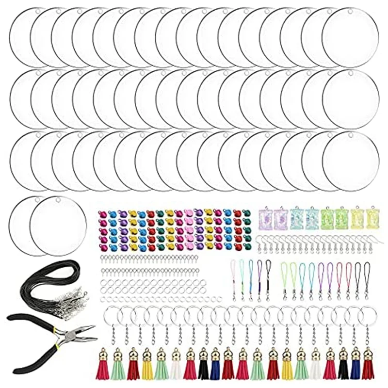 

Acrylic Keychain Blank Set Transparent Circles Jewelry Accessories DIY Projects And Handicrafts