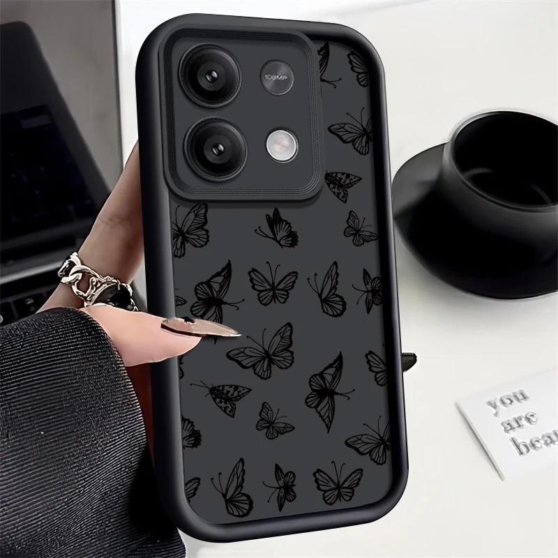 Butterflies Print Case For Xiaomi Redmi Note 13 Pro Plus Note 12 11 Pro 5G Poco X6 X5 F6 11T 13T Pro Soft TPU Phone Cover Fundas