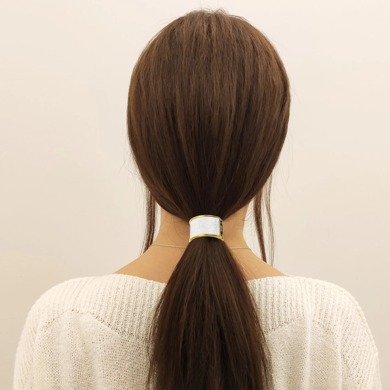 

6 pcs Round Elastic Hair Bands Resin Ponytail Holders Plastic Hair Ties Accessories For Women Daily Wear Outfits 2 Sets