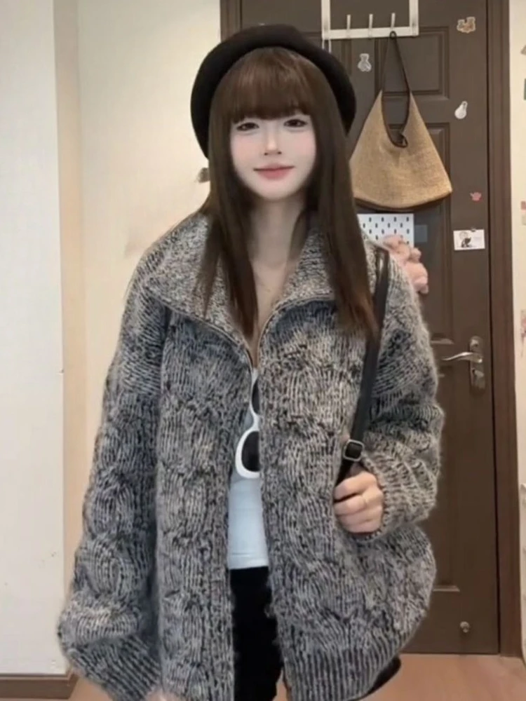 Koreanische Mode Sweatshirts Harajuku Gothic Mäntel Jacken Subkultur Vintage Mit Kapuze Frauen Weibliche Lose Beiläufige Y2k Zipper Mantel