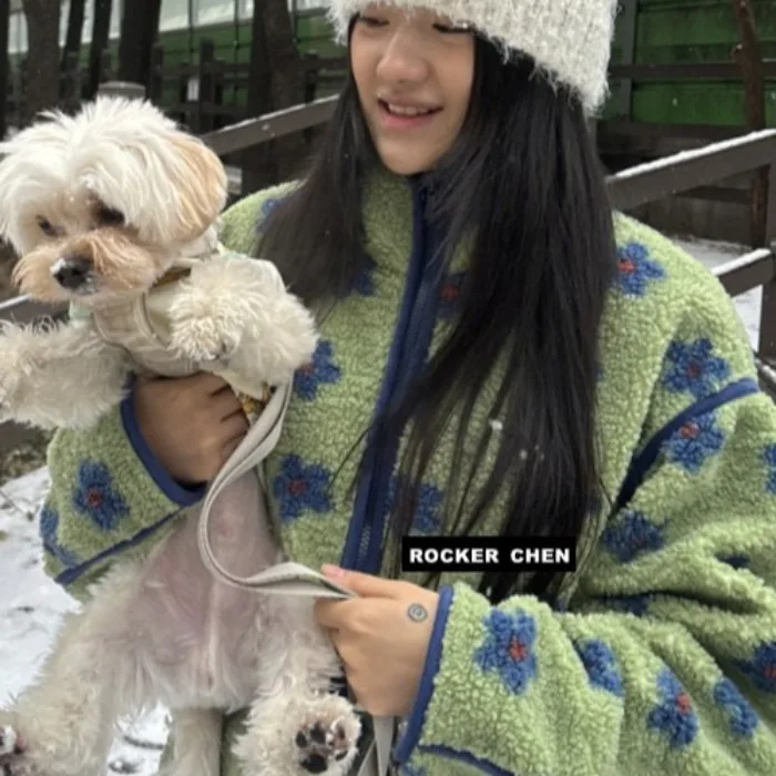 

Ретро-пальто из хлопка с цветочным принтом и мехом, на молнии, свободного кроя, с длинными рукавами, теплое, зимнее, женское, модное