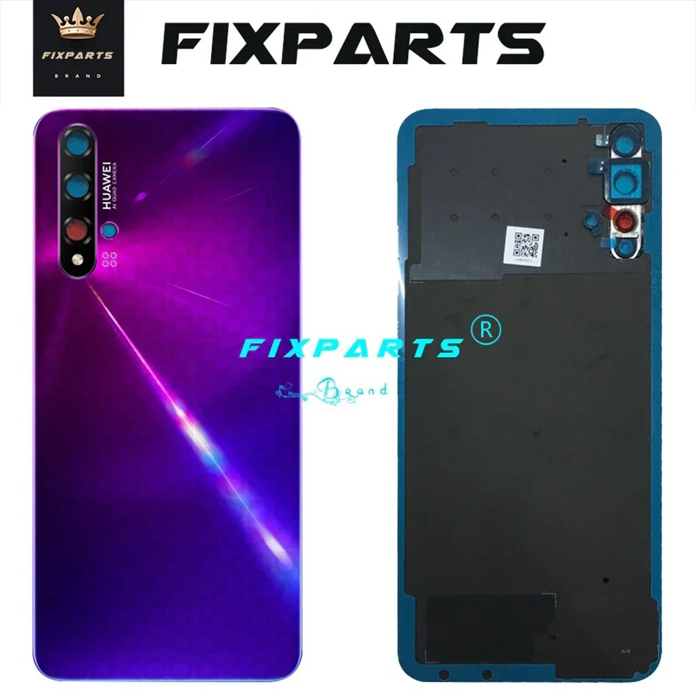 

NEW For Huawei Nova 5t Battery Cover Rear Door Housing Back Case Phone AL-L21 YAL-L61 Battery Cover With Camera Lens