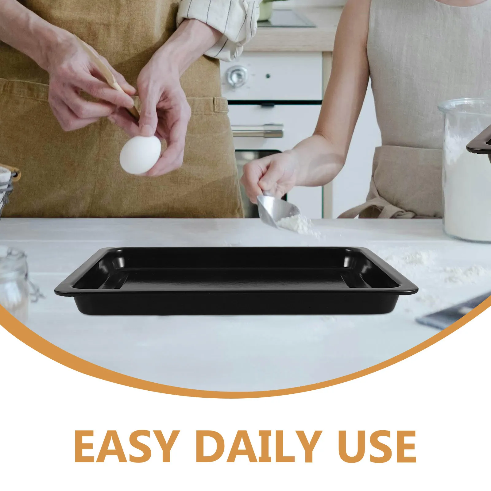 Enamel Baking Pan Enameled Roaster Dish Deep Roasting Trays for Oven Bakery Bread Induction