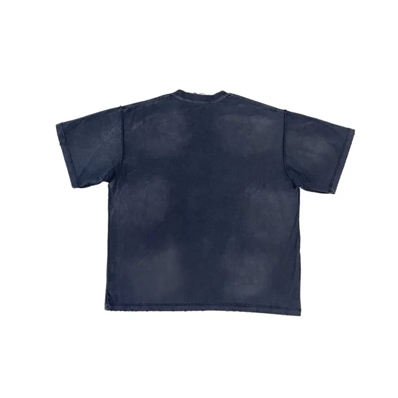 High Street Satoshi Casual Fashion Hand Distressed Washed Splash Ink Sleeveless Tank Top T‑Shirt Men's Clothing
