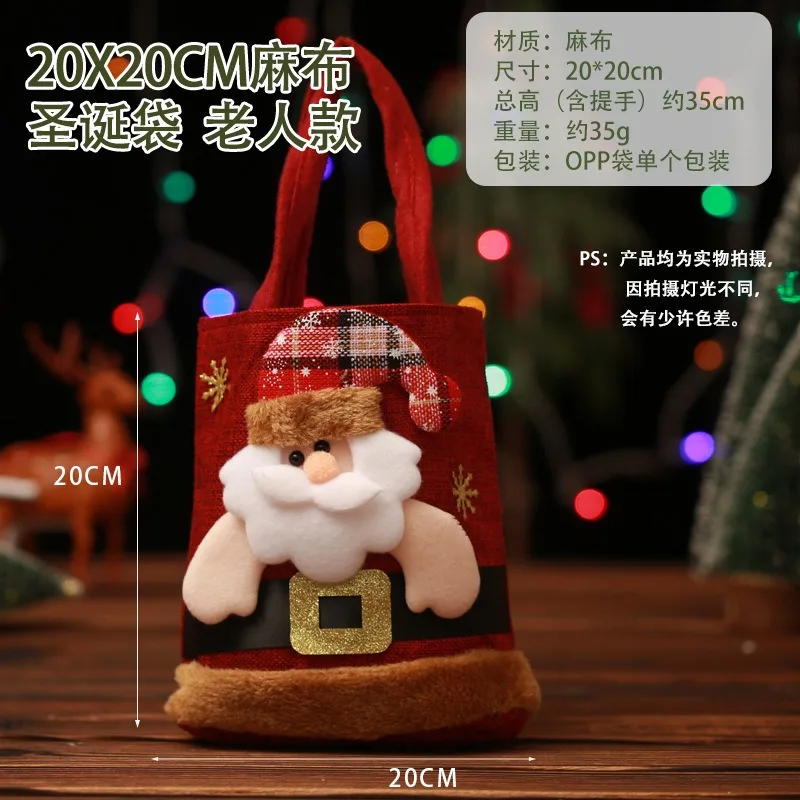 2025 Christmas Decorations Santa Snowman Fawn Gift Bag Children Gift Bag Candy Bag Christmas Tote Bag