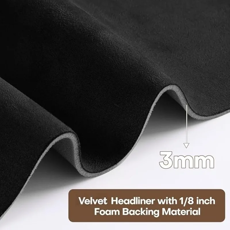 100/200/240x150cm Auto Sky Ceiling Headliner Roof Velvet Fabric Foam Backing Interior Replace Material Fabrics for Car Truck SUV