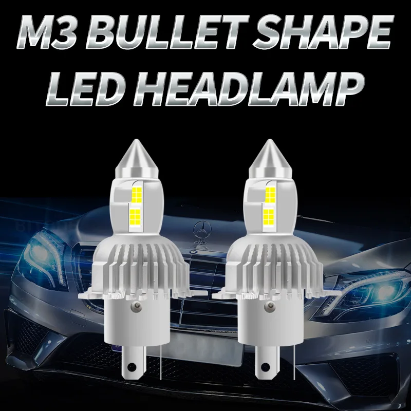 

NEW M3 Fighter Foco H4 9003 Led Bulbs Car/motorcycle Headlight 80W 12V 24V 6000K Super h4 Led Car headlight Bulbs lampada 16000L