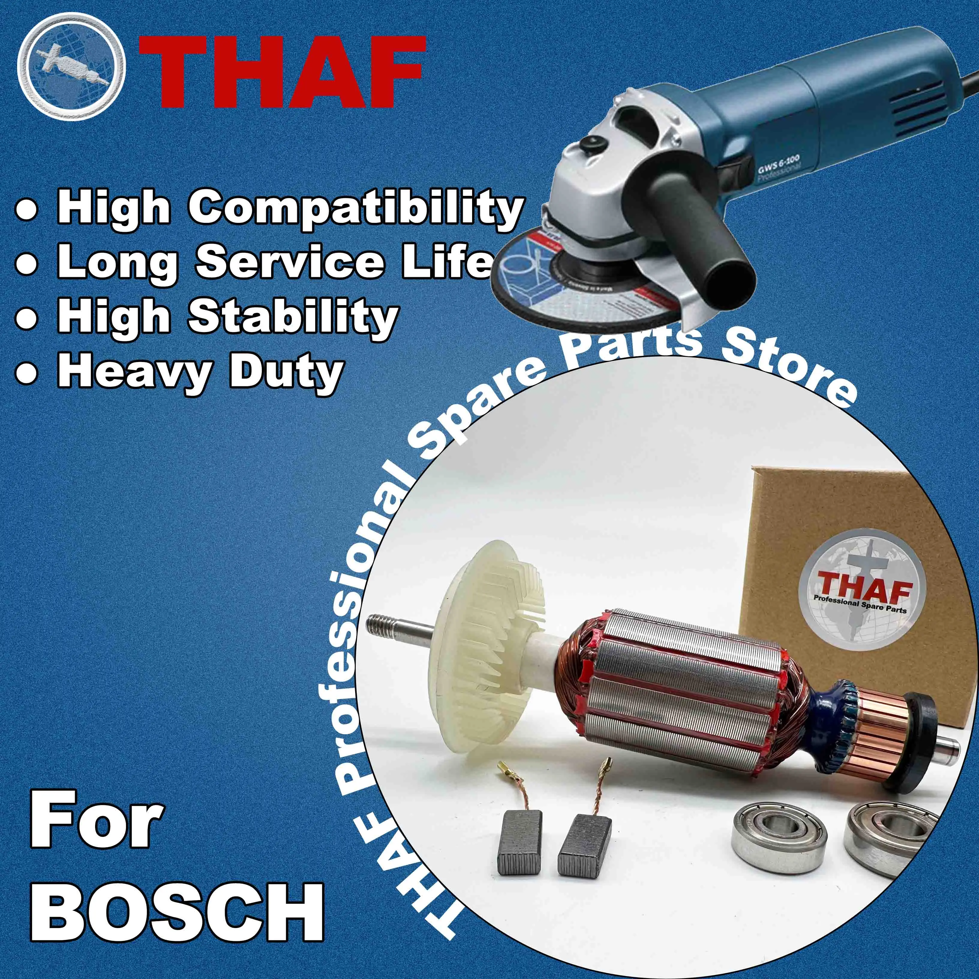 AC 220V 240V GWS6-100 GWS6-115 GWS6-125 Armature Rotor Stator Field For BOSCH Angle Grinder Spare Parts GWS 6-100 GWS 6-125