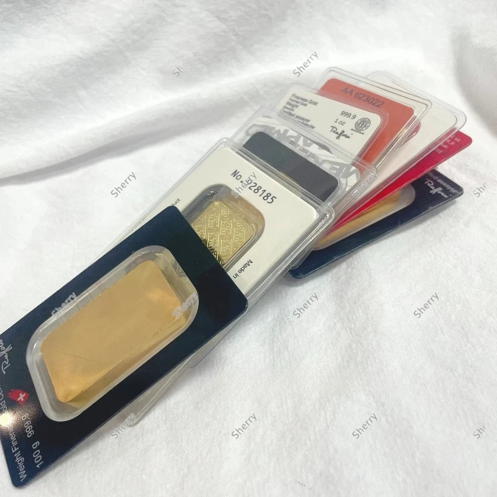 Non-Magnetic Gold Plated Bar 2.5g 5g 20g 1oz High Quality Gold Bar Sealed Pack Metal Craft Collectibles Business Gifts Souvenir