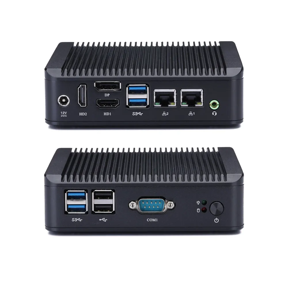 Qotom – Mini PC industriel sans ventilateur, Pentium J3710 DP PC AES-NI, Q177S