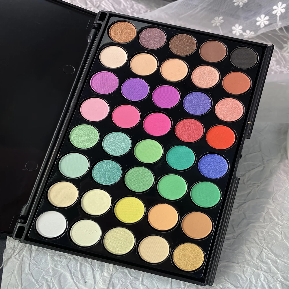 

40-цветная палитра теней для век Ultimate, матовая отделка, блестящая пудра для ногтей, долговечные градиентные радужные наборы для макияжа глаз с высоким пигментом