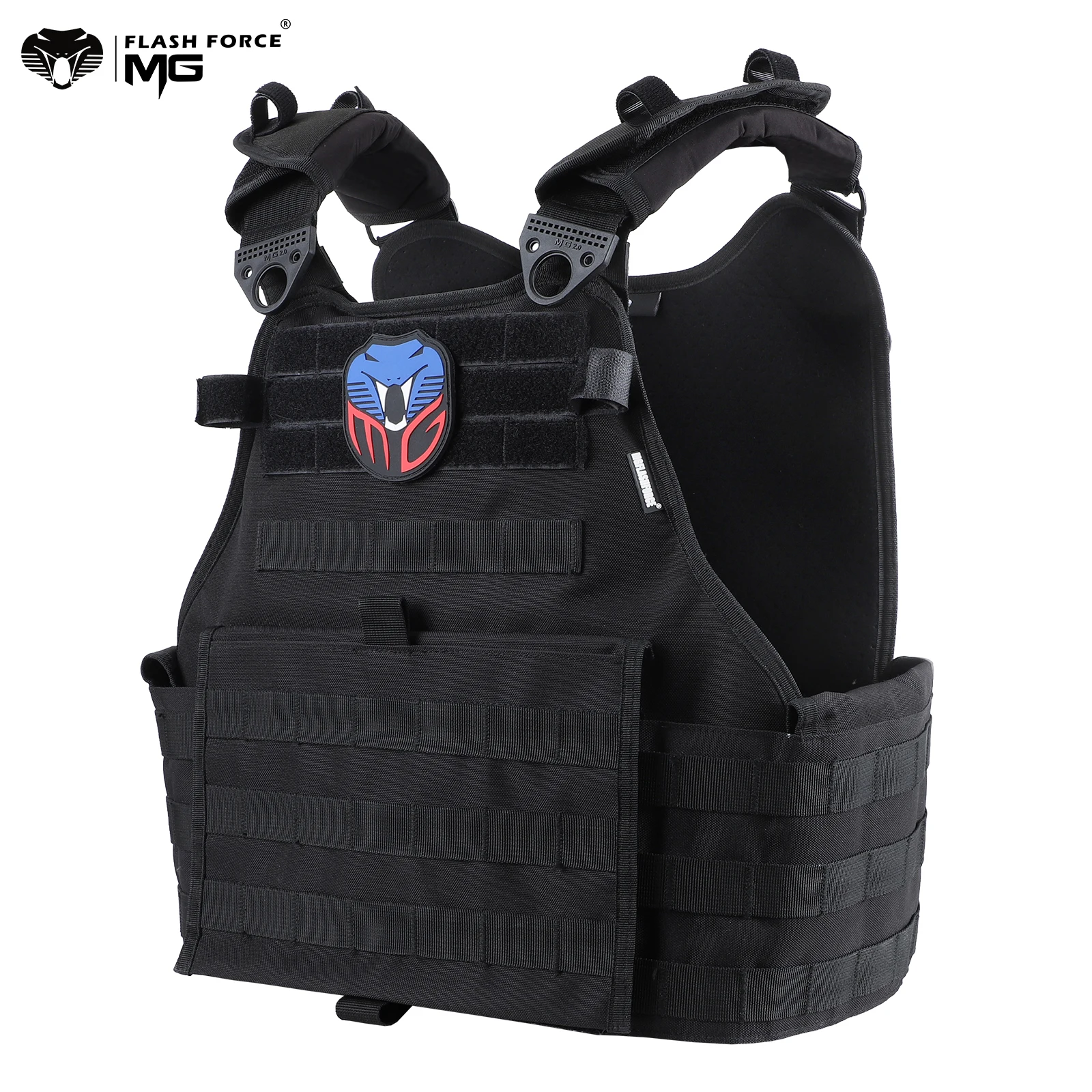 

MGFLASHFORCE Tactical Vest for Men Military Molle Lightweight Plate Carrier Airsoft Paintball Army Combat Vest