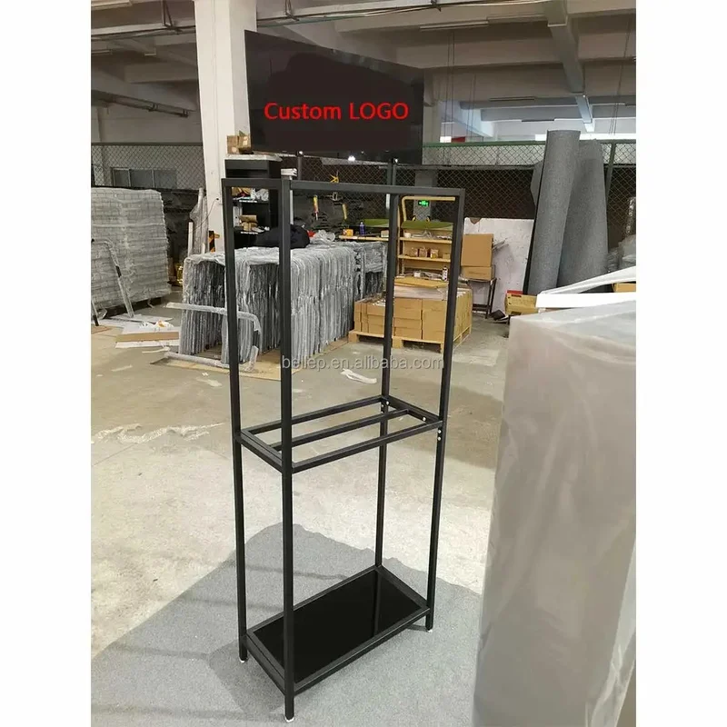 custom.Custom Modern Salon Black Metal Shelf Hair Extension Wall Mounted Display Rack Hair Extension Holder Stand Hair Bundl