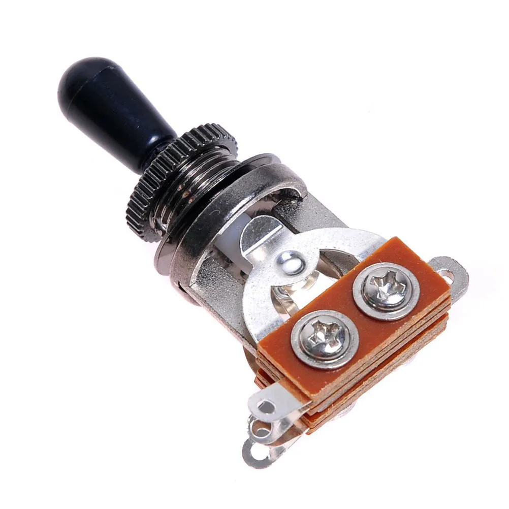 

Electric Guitar 3-Way Toggle Switch Silver No-Noise Plastic Knob Hard Brass Replacement for and Similar Guitars