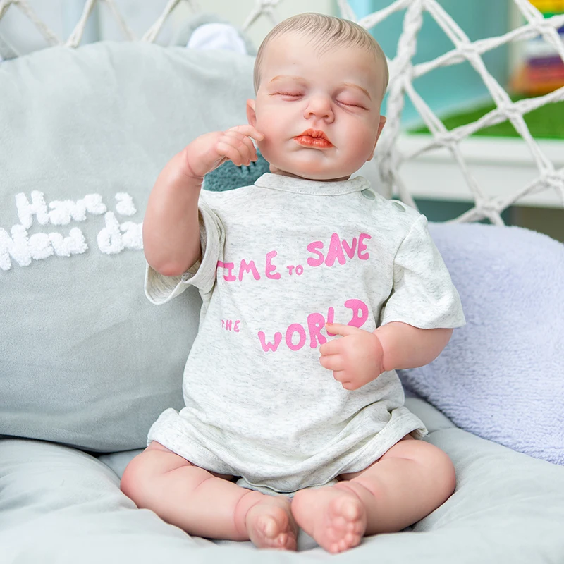 

19inch already painted Reborn Doll Kit Loulou Unfinished Doll Parts with Cloth Body