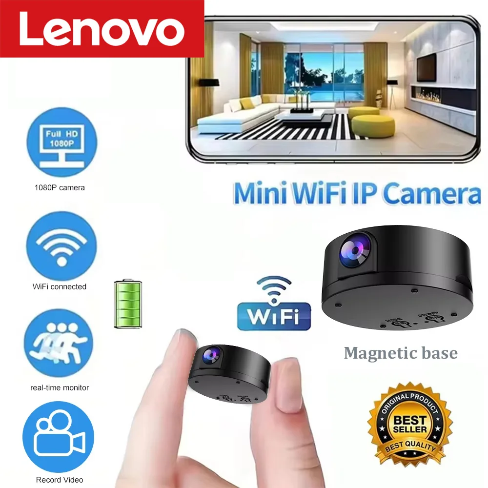 

Lenovo Wireless WIFI Camera HD 1080p Mini Camera Night Vision Motion Sound Detector 170 Degrees Wide Angle Micro Baby Monitor