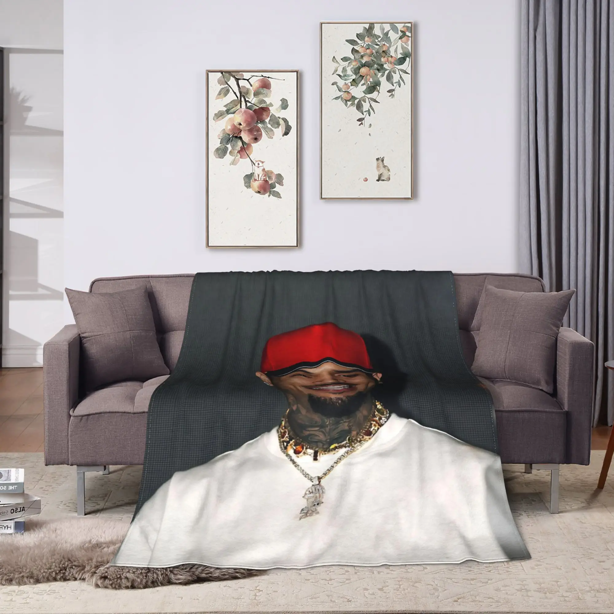 Super Soft Blanket Decorative Chris Brown Breezy Bowl XX Tour Throw Blanket Flannel Bedspread For Couch Chair Bed Cover