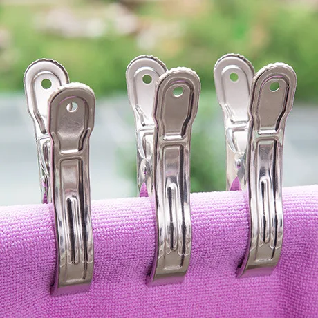 Clothes Peg 10PCS Stainless Steel Beach Towel Clips Racks Keep Your Towel From Blowing Away Laundry Clamps Windproof