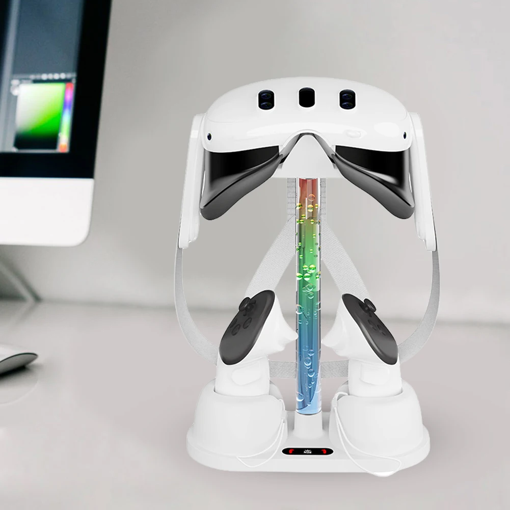 Holder Base Controller Charger RGB Light VR Glasses Storage Stand Non-slip VR Headset Controller Stand for Oculus/Meta Quest 3