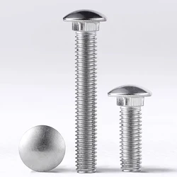 Carriage Bolts M4 M5 M6 M8 M10 M12 304 Stainless Steel Round Head Square Neck Screws Coach Bolts Length 10mm-100mm