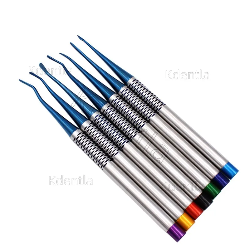 7 pz/set Dental Elevator Radice di Lussazione Titanio Dente Ascensore Minimamente Invasivo Coltello Estrazione Dentista Strumento