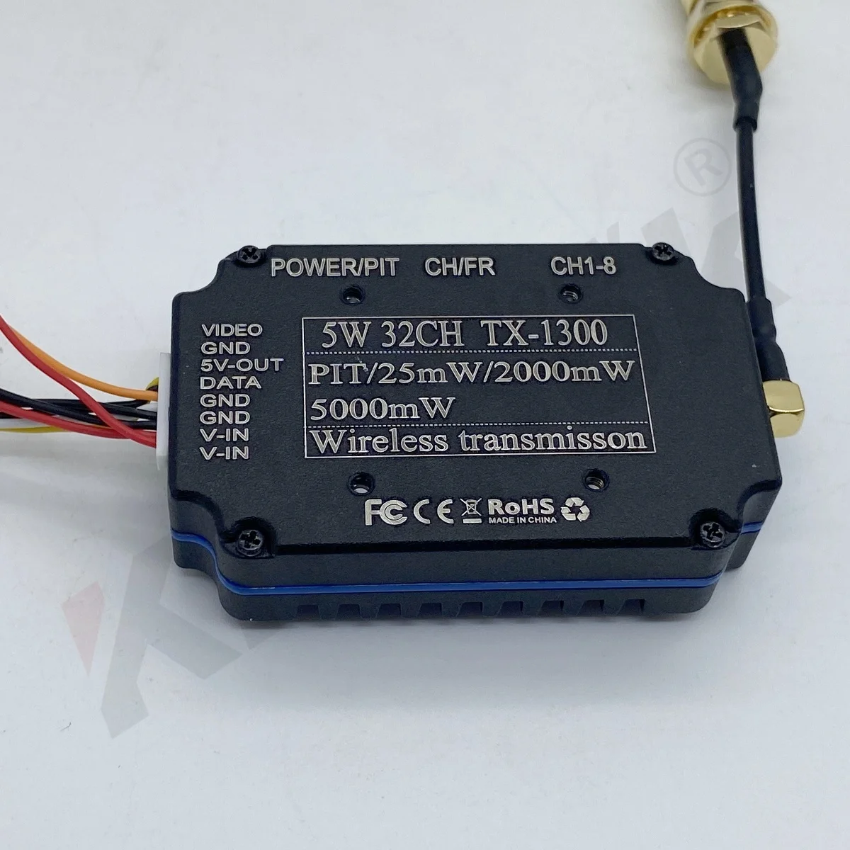 5W High-Power 1.3GHz 32CH 24.5g Ultra-Light FPV Transmitter for High-Speed Drone Racing - Long-Range, Low-Latency Image Transmis