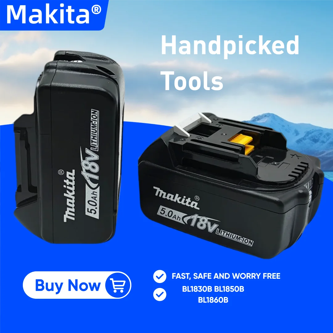 

100% Origina Makita 5Ah 18V Powerful tool battery+charger, For DDF487 lithium rechargeable impact drill household