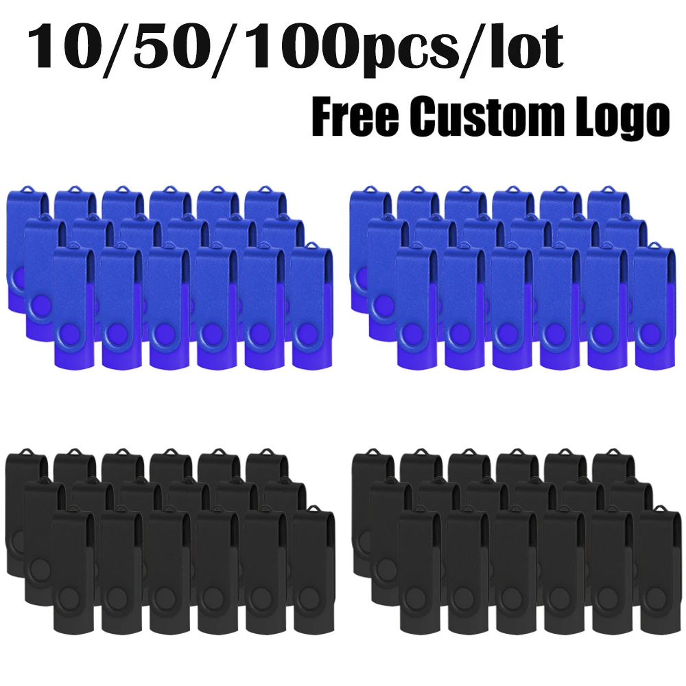 10/50/100Pcs USB 2.0 Flash Drive Pendrive 1GB 2GB 4GB Pen Drive 8GB 16GB Memory Stick 32GB USB Stick 64GB 128MB Gift Free Custom