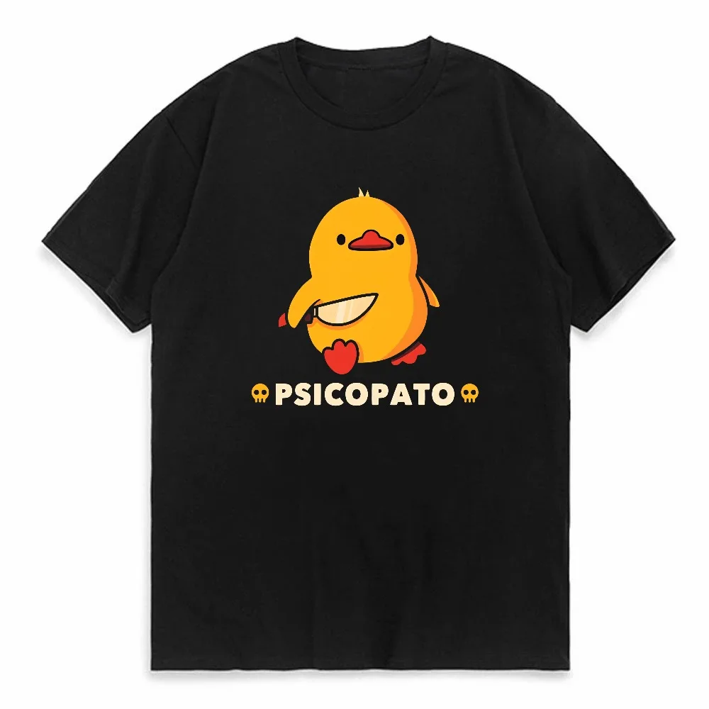 

Duck with Knife Funny Graphic T-Shirt Men New Arrival Aesthetic Streetwear Ropa Hombre Tee