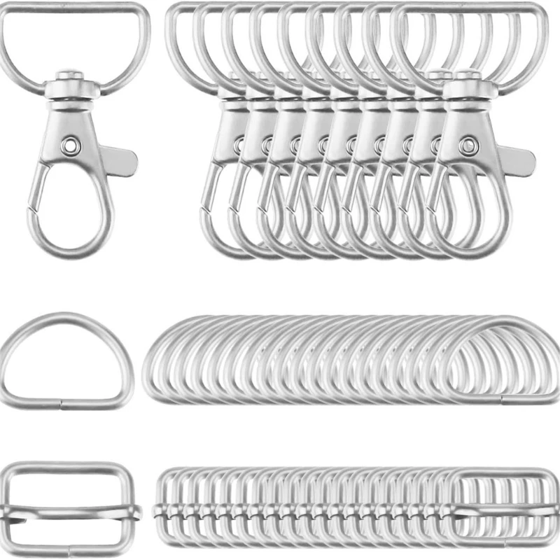 

50 Pack Lightweight Keyrings Part Rotating Lobster Clasp Keyrings Making Supply