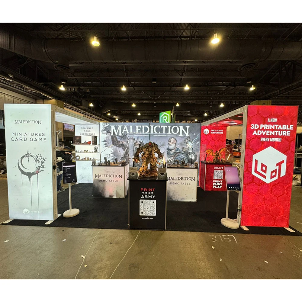 Stand Booth Trade Show Booth Portable Modular Aluminum Frame SEG Fabric Light Box 10x20 Option