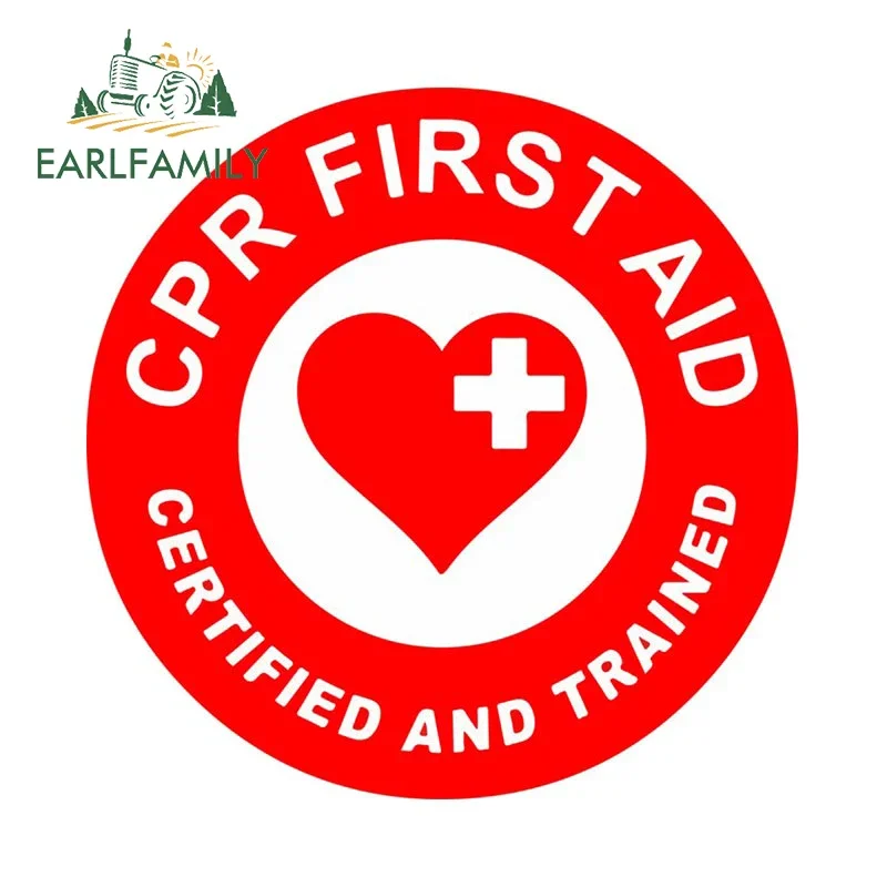 EARLFAMILY 13cm X 13.0cm First Aid Funny Car Stickers Personality Laptop Windshield Windows Motorcycle Sunscreen Vinyl Decal
