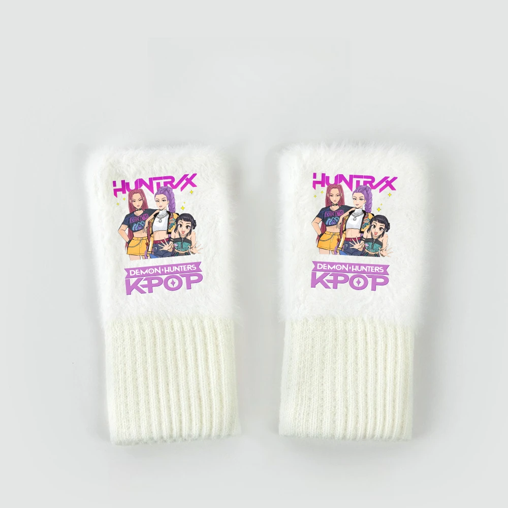 K-pop Demon Hunters Vingerloze handschoenen - Mode Winter Warm Gebreid Leuk cadeau voor meisjes Kerst Creatieve decoratieve cadeautjes