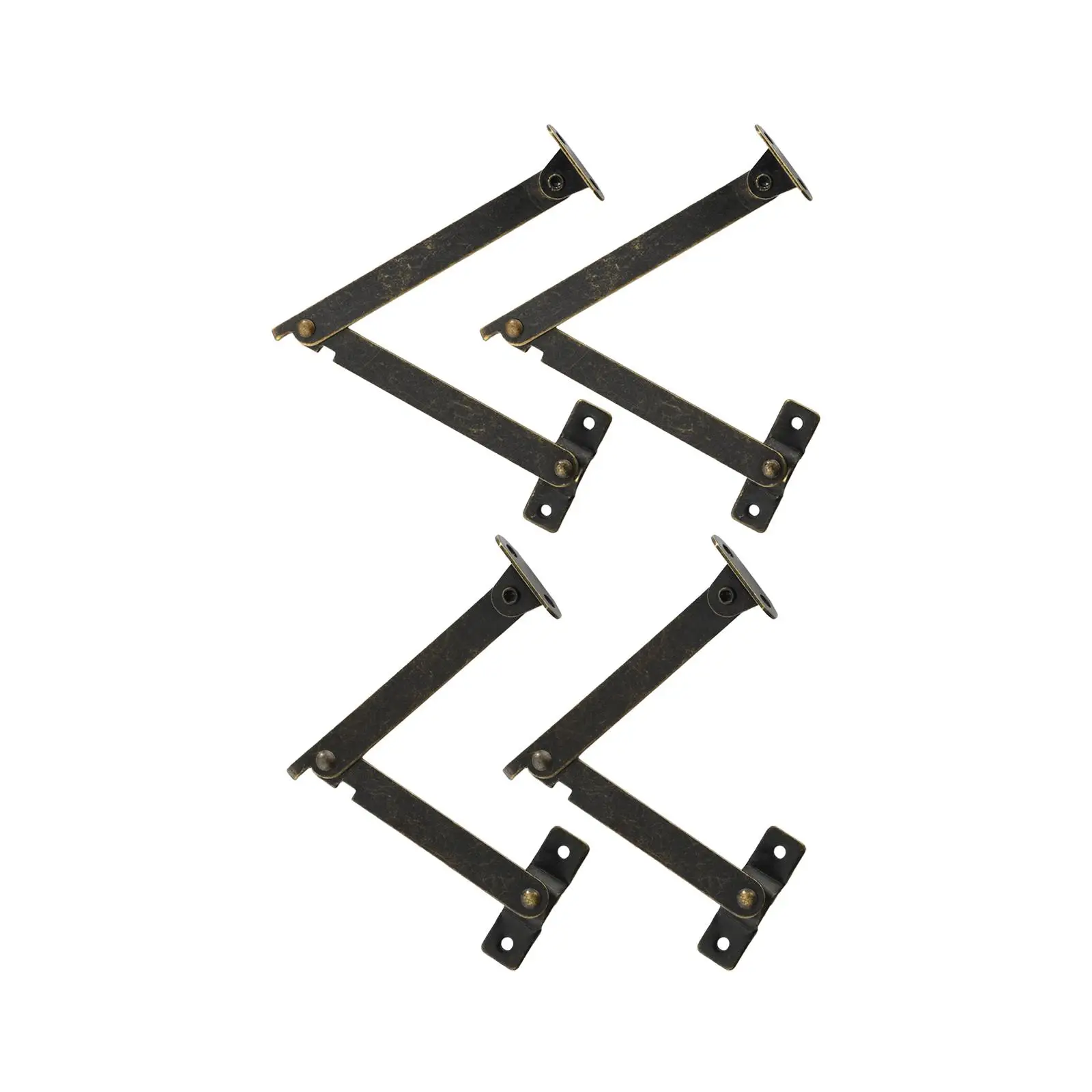 Lid Support Hinges Antique Bronze Metal 1 Pair Brackets Folding Lid Stay Hinge