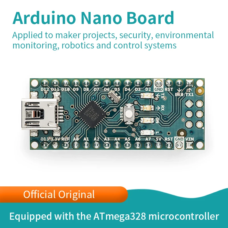 オリジナル公式a000005-arduino-nano開発ボード、atmega328マイクロコントローラー搭載