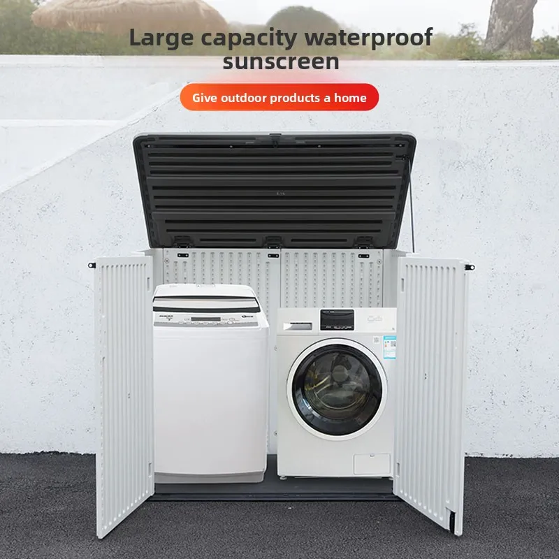 

Outdoor Locker Waterproof Sunscreen Garden Garden Tools Sundries Storage Box Outdoor Balcony Rainproof Washing Machine Cabinet