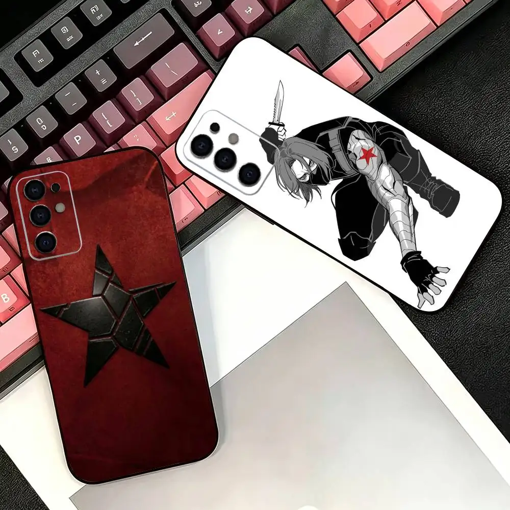 B-Bucky B-Barnes W-Winter S-Soldier Soft Black Phone Case for Samsung  S26,25,24,21,22,21,20,10,9,8,7,6Ultra,Plus,Fe, Lite