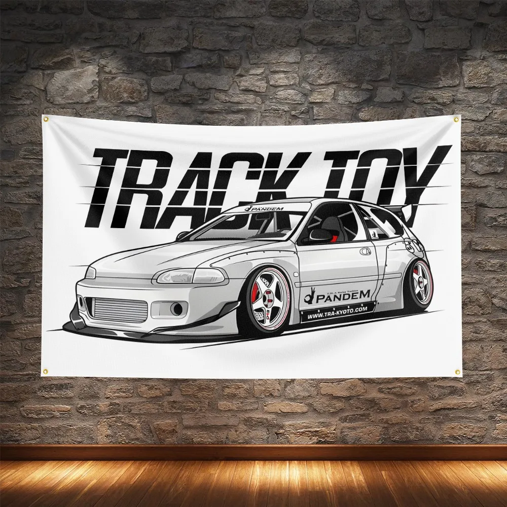 تصميم تعديل سباق السيارات العلم البوليستر الطباعة الرقمية سيارات راية للزينة #4