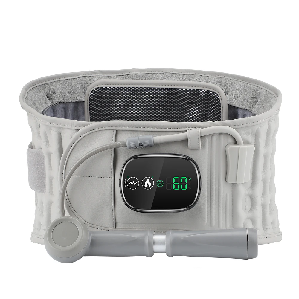 Back Pain Relief Inflatable Decompression Belt with Rechargeable Battery Inflatable Lumbar Traction Device Heating Waist Massage