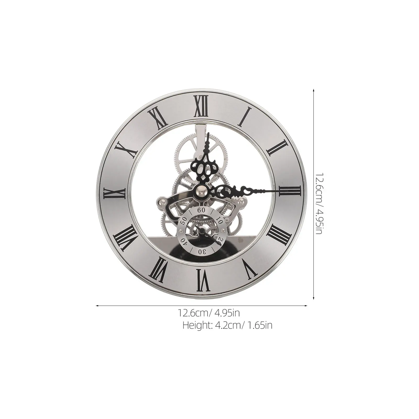 Roman Numerals Quartz Clock Movement 86Mm Round Face Insert Recessed Design for DIY Home Decor Clock Making and Repair