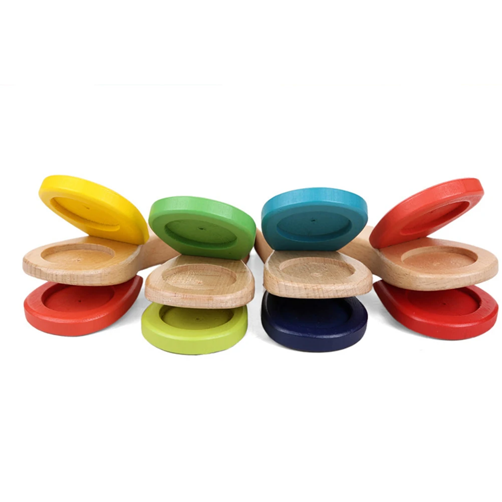 

Wooden Castanet Baby Education Toy Durable Musical Percussion Instrument Kids Hand Eye Coordination Parent Child