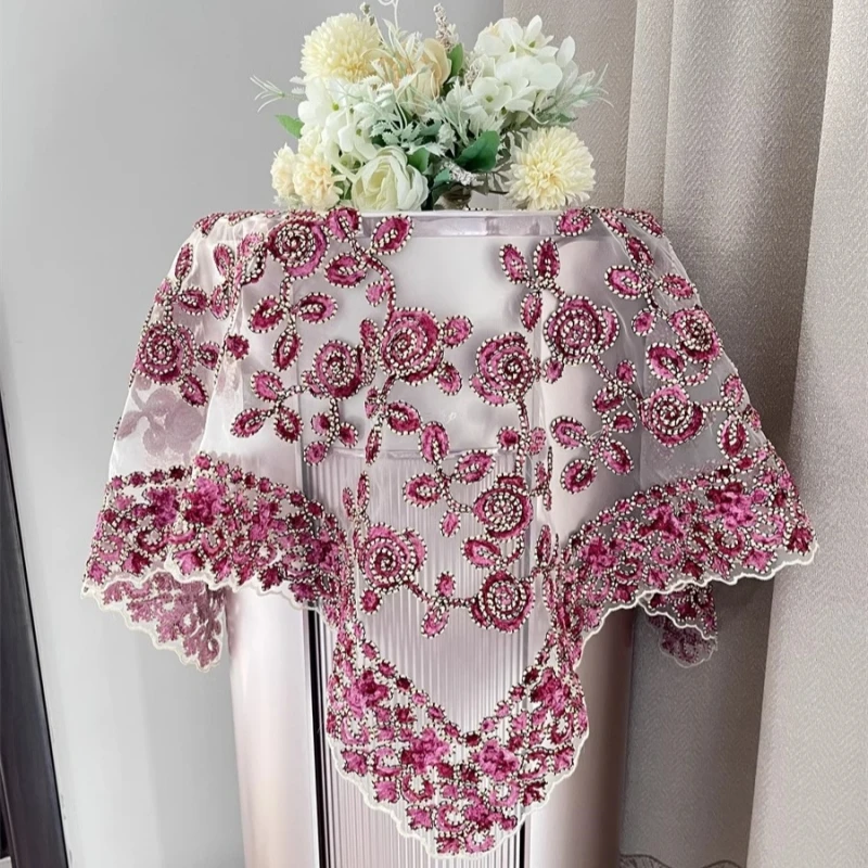 American fancy rope embroidery exquisite square tablecloth air conditioning washing machine dust cover party furniture decor