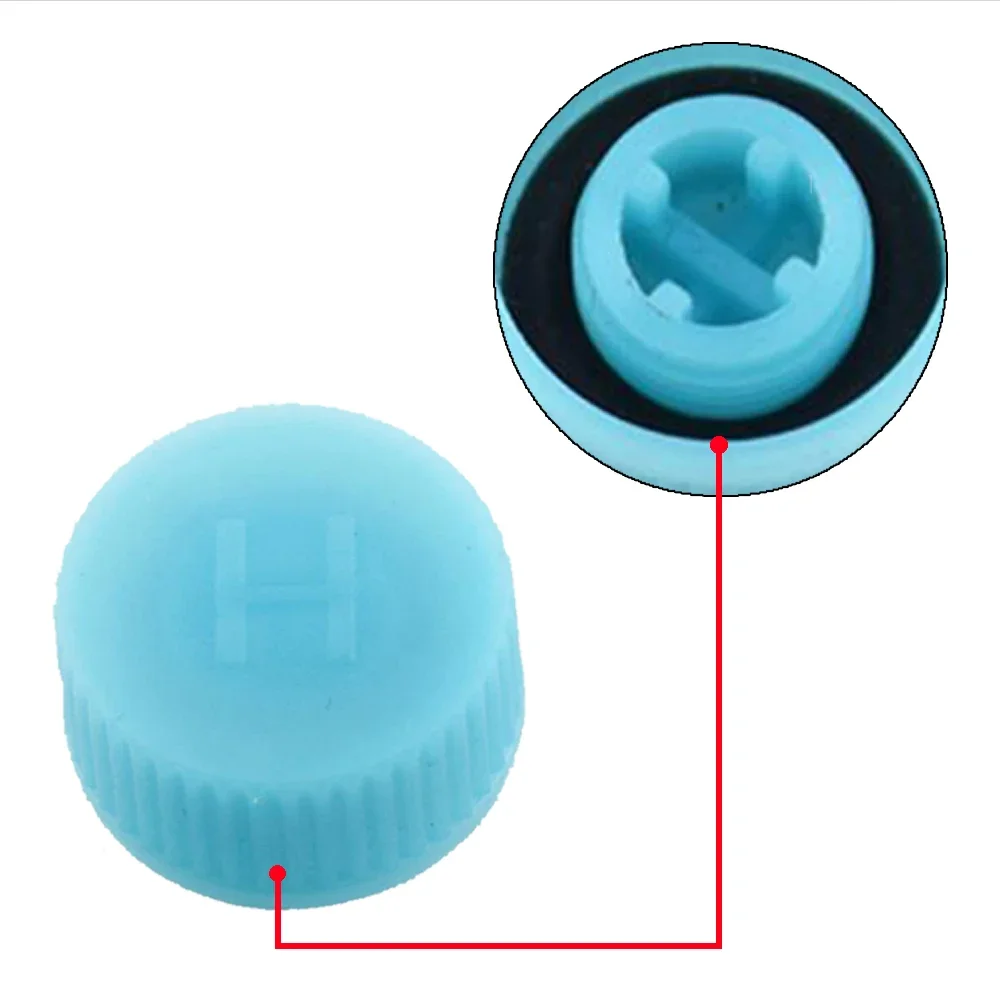 2Pcs Car A/C System Charging Port Service Cap R134a High Low Side Valve Adapter Dust Cap Blue Car Air Conditioning Accessories