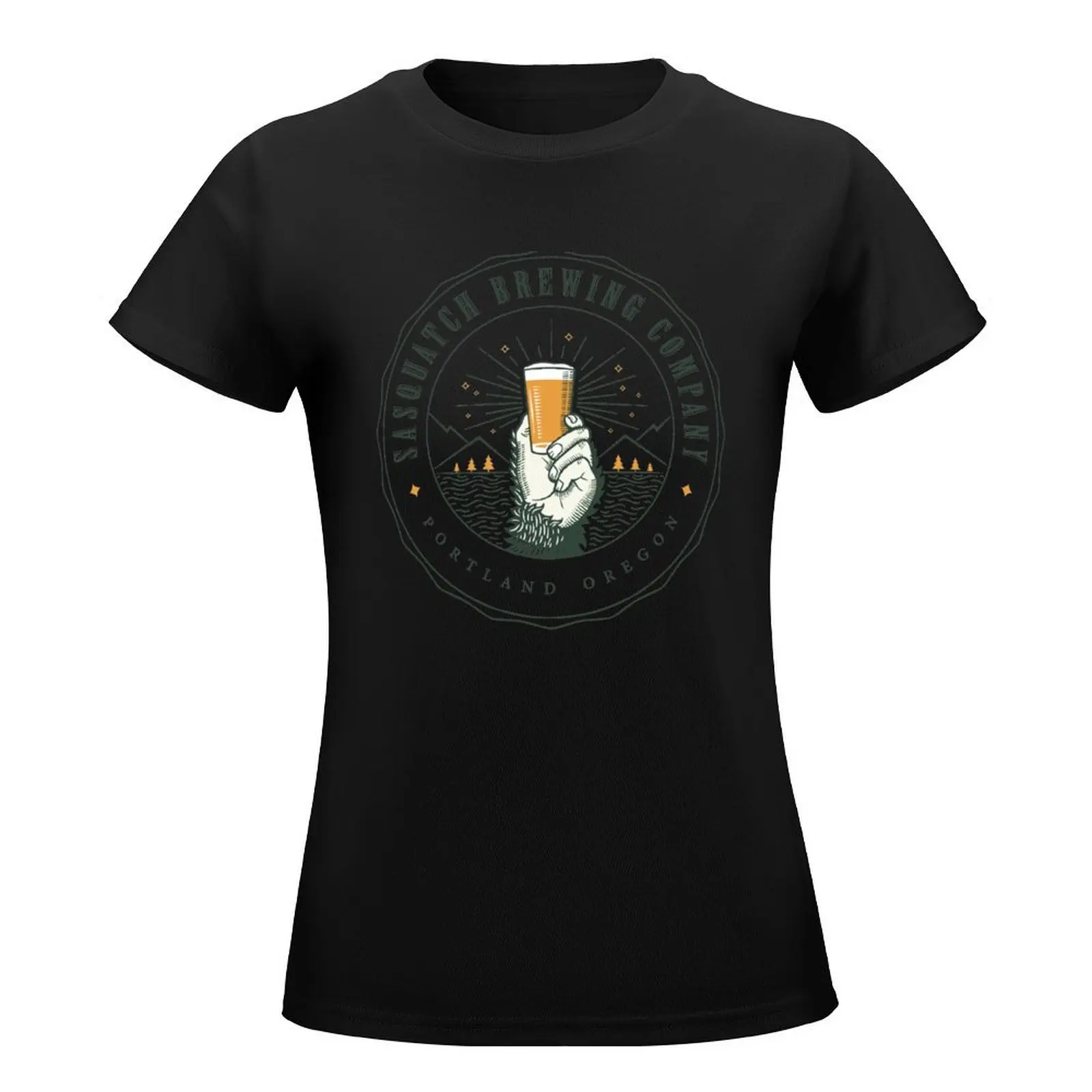 Sasquatch Brewing Company Craft Beer Logo #2 T-Shirt tops hippie clothes summer clothes rock and roll t shirts for Women