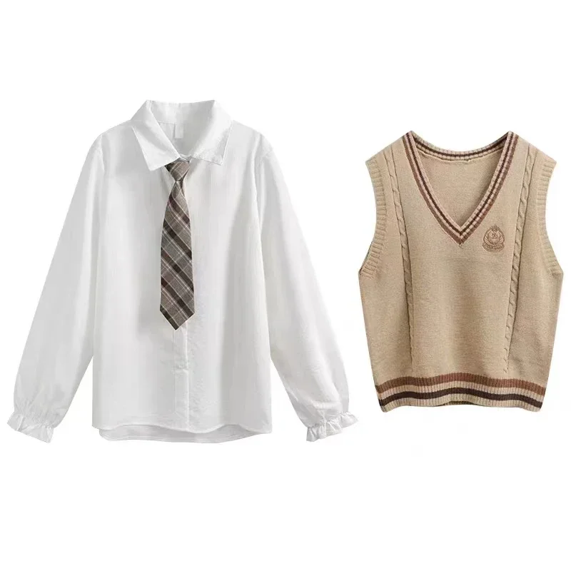 Uniforme scolastica Jk per ragazze Maglione stile giapponese Autunno e inverno Maglione lavorato a maglia in cotone Cardigan Multicolor COS Abbigliamento da donna