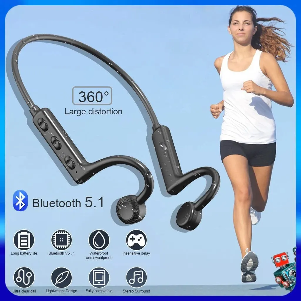 Ks19 Tws Bone Conduction Earphone Wireless Bluetooth Headphones Neckband Sports Headset Hearing Aid Earphone Handsfree With Mic