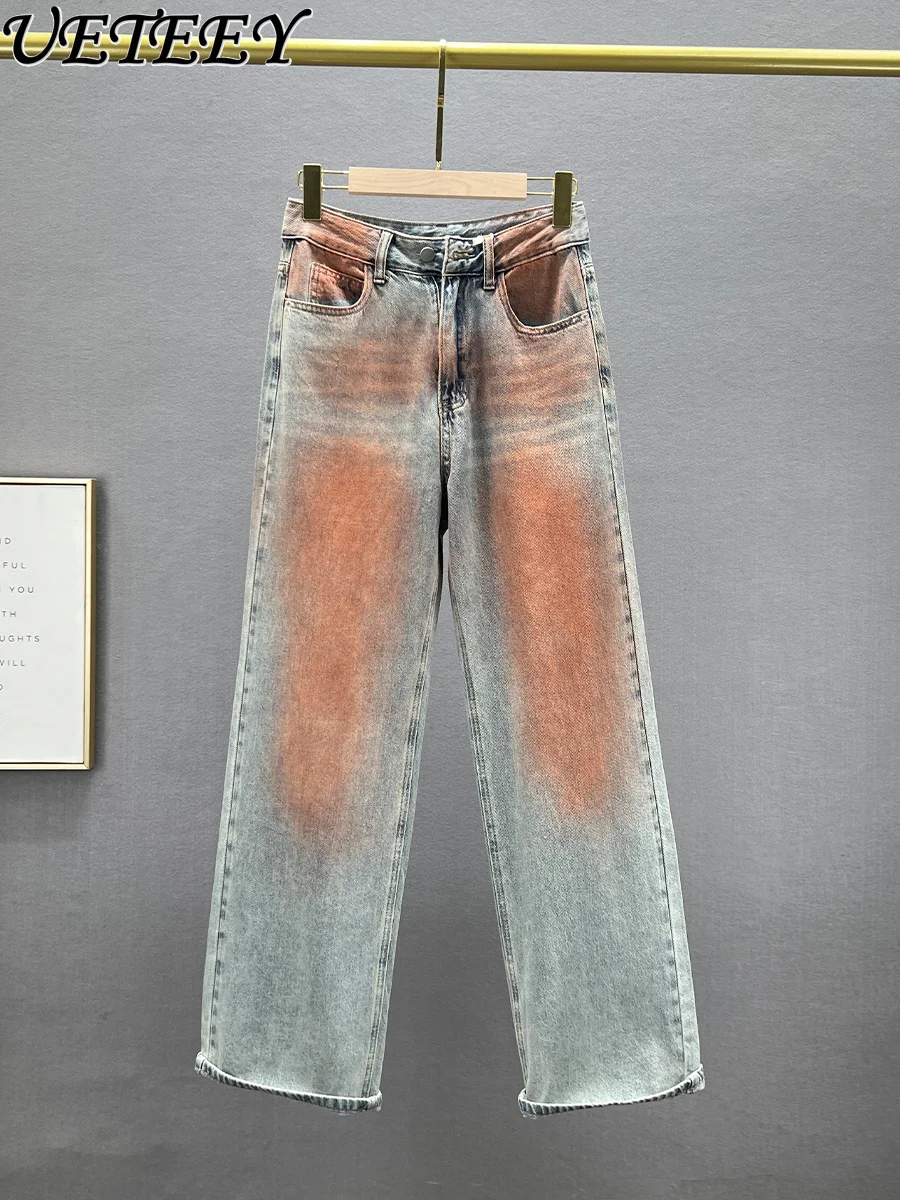 retro-distressed-baggy-jeans-women's-wide-leg-denim-pants-2024-new-spring-high-waist-loose-slimming-ins-mopping-trousers