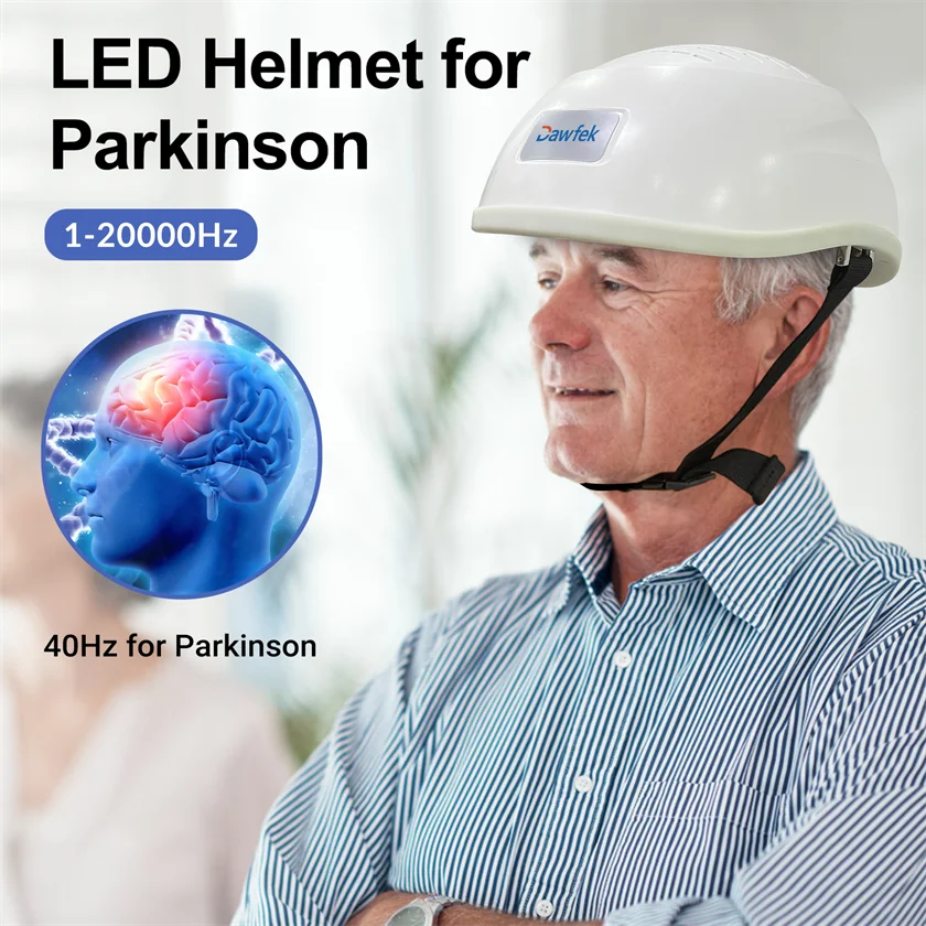 

Dawfek English System Helmet Brain Stimulator for Autism 1070nm LED Light Therapy Helmet for Parkinson Alzheimer Diseases Stroke