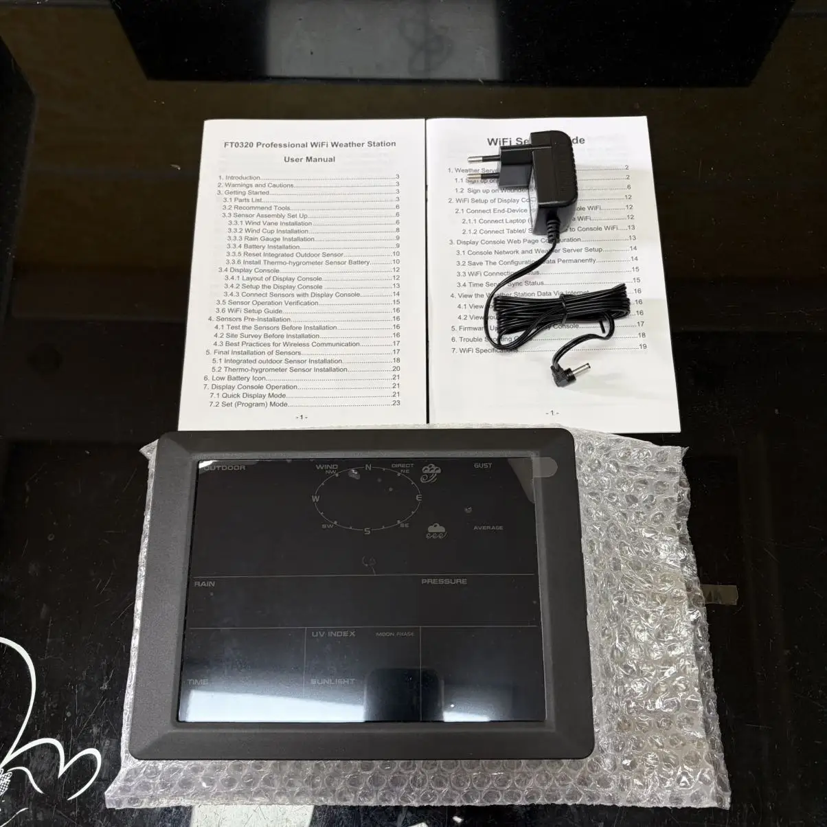 WiFi Weather Station Internet Wireless （only display screen）Rain Gauge Weather Forecast Wind Gauge