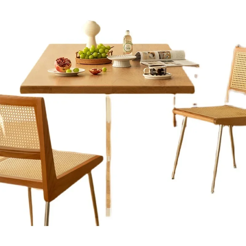 

Simple Acrylic Suspended Dining Table Solid Wood Creative Desk Hotel Homestay Rectangular Dining Tables and Chairs